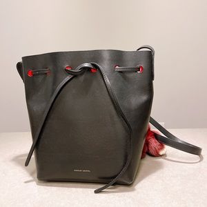 Mansur Gavriel Bucket Bag Black and Red inside